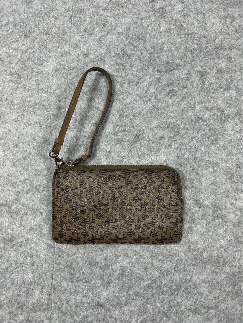 Vintage DKNY Women’s Monogram Brown Clutch Wallet Y2K